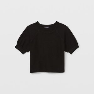 Club Monaco Puff Sleeve Sweater, Black